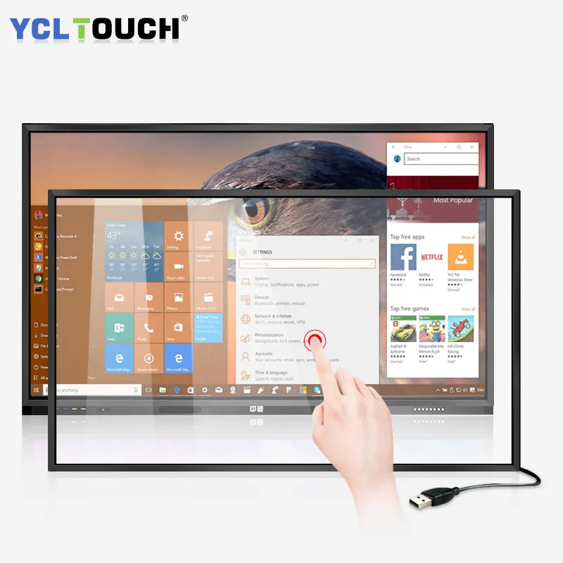 YCLTOUCH industrial ir touch screen frame driver-free 48 inch infrared touch frame 20 multi-touch for smart mirror smart TV