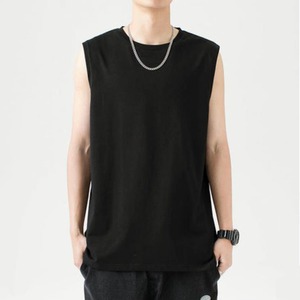 เสื้อกล้ามออกกำลังกายผู้ชาย สไตล์สตรีทแวร์ ผ้าฝ้าย 100% สำหรับเล่นกล้าม ออกแบบสำหรับออกกำลังกาย เสื้อยืดแขนกุดผู้ชาย - Product Image 5