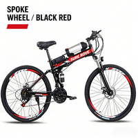 Directement de l'usine |   Vélo de montagne électrique pliable au lithium-ion, batterie centrale 36V 10.5Ah, 21 vitesses, cadre en acier haute teneur en carbone, 26 pouces
