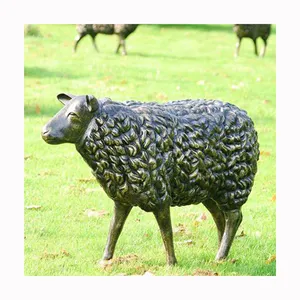 Modern outdoor garden decorative life size bronze brass sheep statue sculpture prices