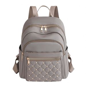 Mochila femenina de tres piezas estilo retro multifuncional con correa de hombro cómoda y estampado decorativo en PU. - Product Image 2
