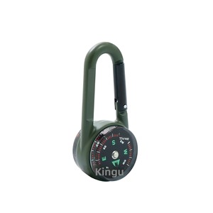 <span class=keywords><strong>Boussole</strong></span> mousqueton double face en alliage de zinc étanche pour extérieur, avec clip à dégagement rapide et thermomètre à aiguille métallique de style circulaire - Product Image 3
