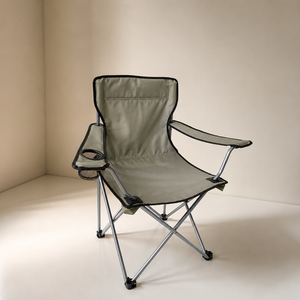 Modern Grey Folding Chair with Armrests-Portable Heavy Duty <strong>Beach</strong> Camping <strong>Seat</strong> with Ergonomic Back Support for Outdoor Travel - Product Image 3