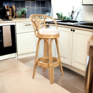 Taburete de Bambú Moderno y Lujoso para Cocina al Aire Libre, Cafetería y Comedor en el Parque, con Decoración para el Hogar, Portátil, para Sala de Estar y Dormitorio - Product Image 1