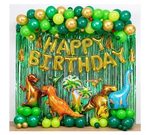 Hot Selling Dinosaur Birthday Party Decorations Happy Birthday Balloon Garland Curtains Dinosaur Theme Baby Shower Balloon Set