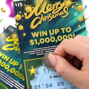 Classic Jackpot Winning Lottery <b>Tickets</b> Hot Stamping Font Colorful Scratch Silver Coating - Product Image 1