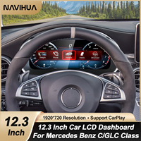 Tableau de Bord Numérique 12.3 Pouces pour Mercedes Benz Classe C W205 GLC X253 2015-2019, Compteur de Vitesse LCD et Cockpit Virtuel