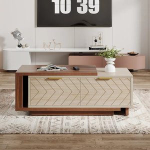 Over 20 Years Factory Direct <b>Nesting</b> Extendable Coffee <b>Table</b>, Dual-Tone Expandable Center <b>Table</b> Line Design - Product Image 2