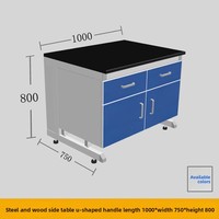 Table de laboratoire modulaire contemporaine en acier, nouvelle conception, avec étagères et armoires