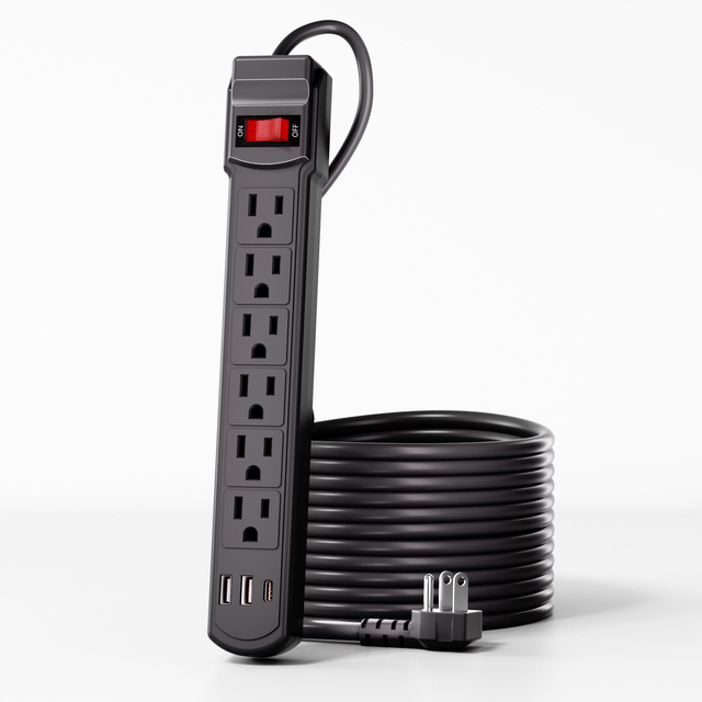 Nema Power Strip Board 6 Outlets Extension Socket with USB Charging