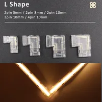 Connecteurs de rallonge pour bande LED COB 2, 3 et 4 broches, bornes de connexion pour rubans LED flexibles RGB CCT COB de 5 mm, 8 mm et 10 mm