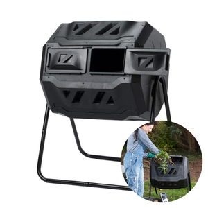 Wholesale Outdoor Backyard Plastic Garden Waste Recycled Compost Tumbler Bin with Handle