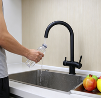 Robinet de cuisine 5-en-1 sous évier avec refroidisseur, filtre purificateur d'eau pétillante, robinet d'eau froide et chaude