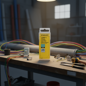 Grapas Planas Estrechas Stanley de 10 mm, 1000 Unidades, Recubiertas de Zinc, para Uso con Cables - Product Image 3