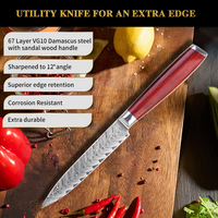 Couteau de cuisine utilitaire damas 5.5 pouces couteaux à haute teneur en carbone couteau de chef professionnel en acier damas