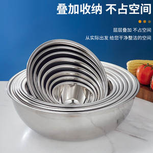 Stainless Steel Bowl Set 304 Food Grade Kitchen Serving Bowl For Home Use Minimalist Design Multiple Sizes Available - Product Image 2