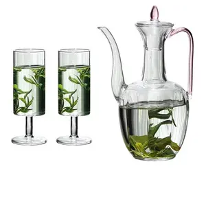 Chất lượng cao cổ kính ấm trà tay thổi thủy tinh Borosilicate ấm trà