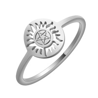 Skyrim brillant soleil pentagramme anneaux hommes femmes surnaturel Dean bague en acier inoxydable Couple bijoux anniversaire cadeau d'anniversaire