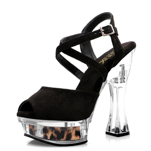 Sandalias de Tacón de 14 cm, Calzado de Baile, Estilo Gótico Exótico, Fetiche, Punta Abierta, Stripper, Cristal, Diamante, Impermeables - Product Image 2