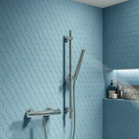 Robinet de douche thermostatique rond en chrome pour salles de bain modernes