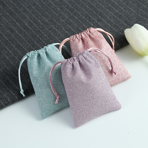 Sacs en velours à cordon pour bijoux étincelants, 8x10cm, pour ranger les bagues, le rouge à lèvres, emballage cadeau - Product Image 2