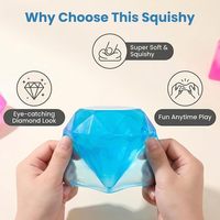 Jouet sensoriel anti-stress en forme de diamant transparent, souple et extensible, avec paillettes, pour la vente en gros