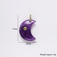 Fournitures classiques pour la fabrication de bijoux, pendentif en forme de croissant de lune en or 18 carats plaqué or, pierres précieuses naturelles multiples, zircon incrusté, cadeau DIY