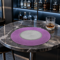 Assiette de service en verre cristal sans plomb, peinte à la main, ronde, écologique, bord doré de luxe, pour fêtes et dîners, Kalys K603