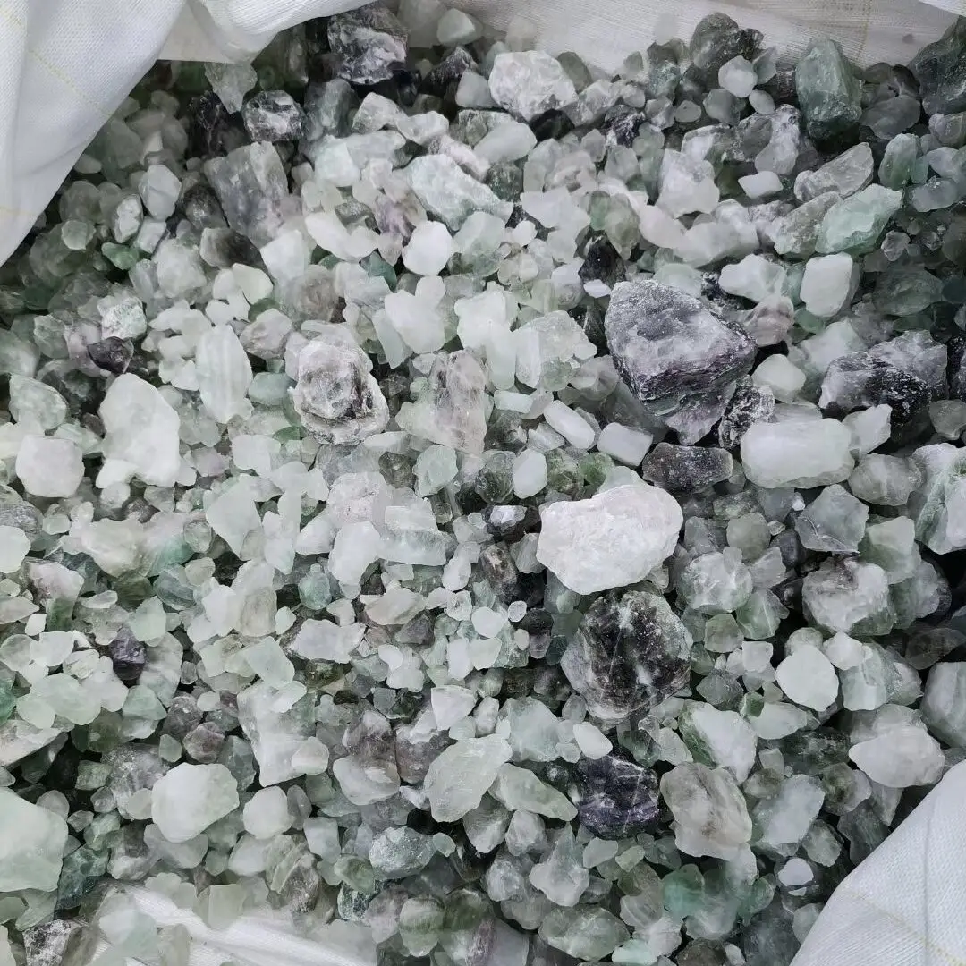 Grumo di fluorite di colore verde viola naturale cinese/polvere/minerale 98% CAF2