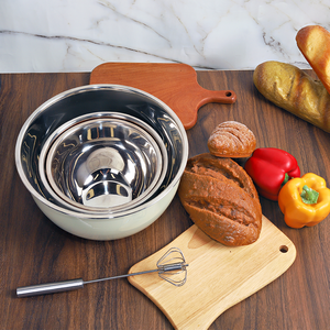 Atacado Grande Capacidade Pintura Spray Finish 304 Aço Inoxidável Colorido Tigela De Mistura Salada Serving Bowl - Product Image 3