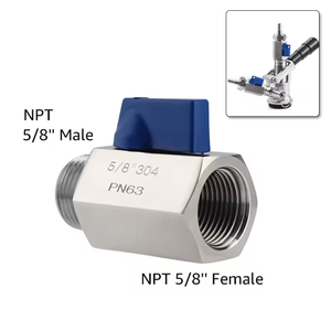 Mini vanne à bille en acier inoxydable 304, filetage NPT 5/8'', vanne d'arrêt, interrupteur pour coupleur et <span class=keywords><strong>pompe</strong></span> à entraînement magnétique (poignée bleue) - Product Image 1