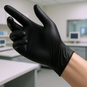 Gants de sécurité jetables en nitrile noir 4,5 mil, taille moyenne, sans poudre, sans latex, non stériles, 100 unités - Product Image 2