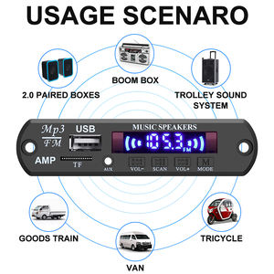 Amplificateur VIRE 2*60W, lecteur MP3, carte décodeur Bluetooth, DC 12-24V, lecteurs MP3, amplificateur, module radio FM <span class=keywords><strong>pour</strong></span> voiture - Product Image 5