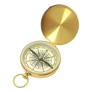Classic Gifts Pocket Compass Multifunction Luminous Camping Copper Engraved Compass