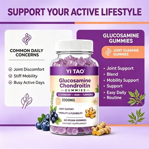 Gummies véganes de Glucosamine Chondroïtine 2000MG MSM Curcuma Sureau pour le confort articulaire et le soutien de la mobilité (Marque Blanche/OEM ODM) - Product Image 6