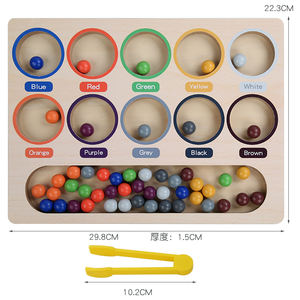 Gioco Educativo Montessori in Legno per Bambini con Tavola a Pioli e Perline Colorate per Ordinare, Contare e Abbinare <span class=keywords><strong>3</strong></span>+ - Product Image 6
