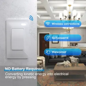 Kendinden Powered (pil gerektirmez) kablosuz ışık anahtarı ve alıcı kiti duvar anahtarı WiFi uzaktan kumanda aydınlatma anahtarı