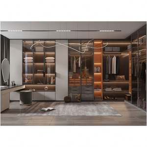 Factory Supply Custom Modular Wooden Walkin <b>Bedroom</b> Furniture Luxury Italian Modern Storage Closet Walkin Closet <b>Cabinet</b> - Product Image 3