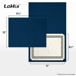 Nautical Blue/Black Linen <strong>Display</strong> <strong>Folder</strong> for Paper Awards 9.5*12 Paper Graduation Certification Holders - Product Image 4