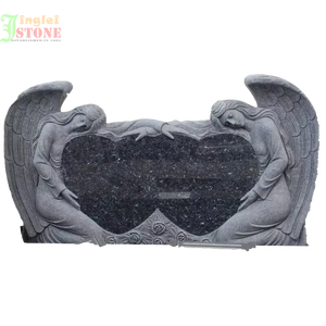 Оптовая продажа: надгробие из полированного гранита ручной работы в форме двойного сердца для мемориала, для наружного использования - Product Image 3
