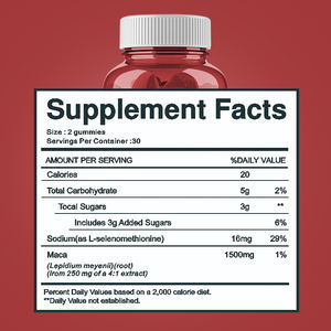 תוסף תזונה לטיפוח הישבן הטוב ביותר, סוכריות גומי טבעוניות להגדלת הישבן עם תמצית מאקה, ברמת איכות לטיפול בריאותי, לניהול אנרגיה למבוגרים - Product Image 4