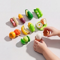 Juguete de Frutas y Verduras para Cortar, con Cáscara Pelable, Seguro para Bebés, Comida de Juguete de Plástico Masticable, Unisex, Edades 3-6