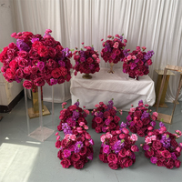 IFG Suministros Florales al por Mayor, Bola de Flores de Rosa Rosa Intenso de 65 cm para Centros de Mesa de Boda