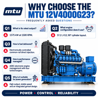 Moteur de groupe électrogène MTU YUCHAI 50HZ 1500RPM 12V4000G23 pour centre de données, centrale électrique de secours V12 57.2L, moteur diesel turbo