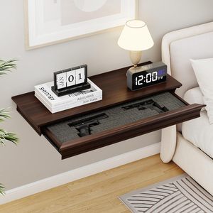 Mộc mạc bằng gỗ treo tường nổi kệ với an toàn ẩn lưu trữ concealment đồ nội thất tổ chức hiển thị giá an toàn hộp - Product Image 1