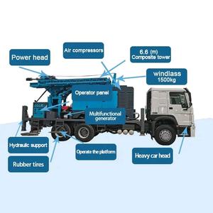 Perceuse de puits d'eau UNIQUE montée sur camion de forage rotatif à prix d'usine 260m 300m 400m 500m pour plate-forme de forage de mine d'eau - Product Image 3