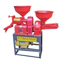 Décortiqueuse de riz commerciale combinée avec batteuse, entraînée par moteur diesel, pour le décorticage du paddy et le broyage fin du son