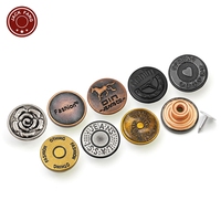 Remache y Botón de Metal Personalizado Grabado para Ropa de Mezclilla, Chaquetas y Jeans, de Acero Inoxidable, Cobre, Hierro, Latón o Plata