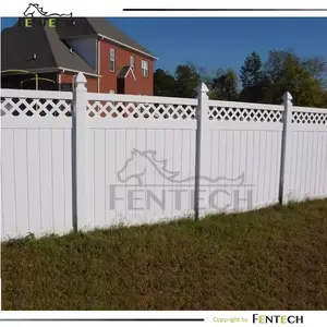 Fentech esterno 6*8 piedi vinile bianco Pvc stile Privacy pannello di recinzione per piscina giardino