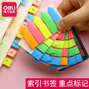 Deli Fluorescent Bookmarks Mixed Colors Paper Sticky Notes For School Index Markers - Product Image 2